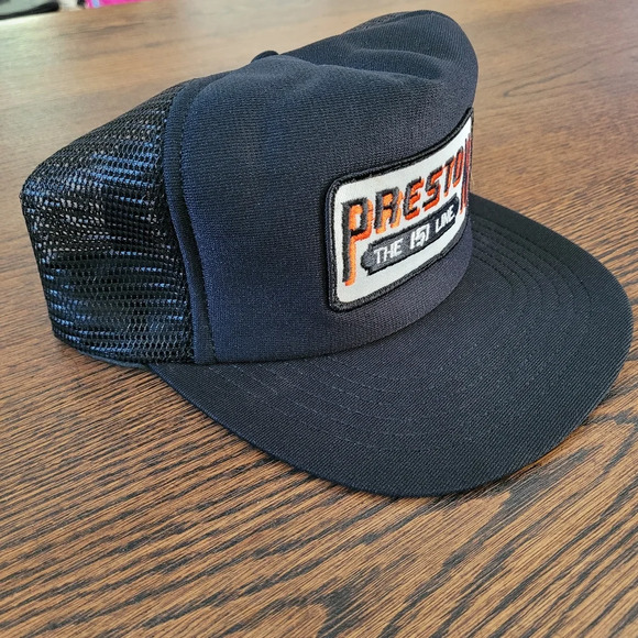 Vintage Preston Trucker Mesh Hat Black 151 Line Made in USA - Picture 3 of 7